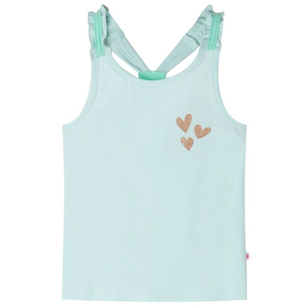Children T-shirts without sleeves, light mint, 104 size