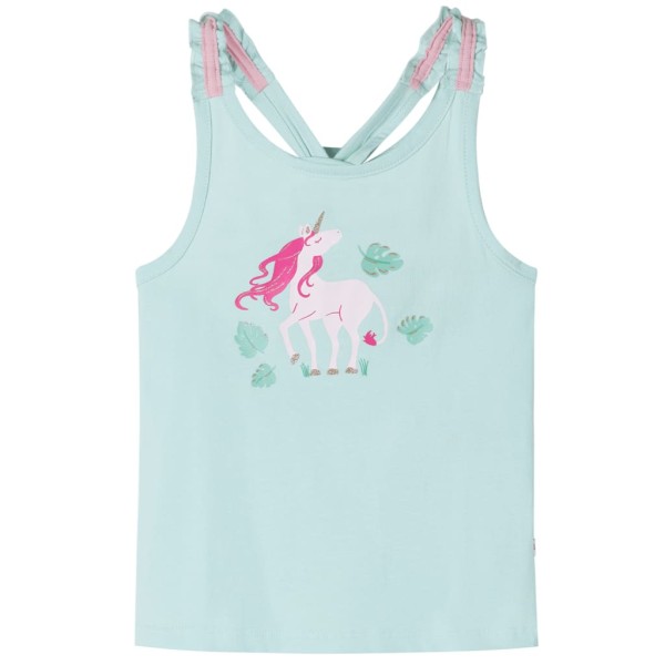 Children's T-shirts without sleeves, light mint, 116 size