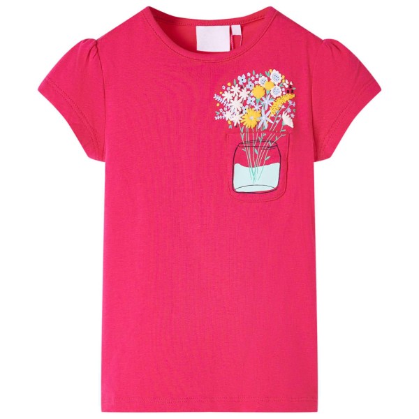 Children's T-shirt, bright pink, 128 size