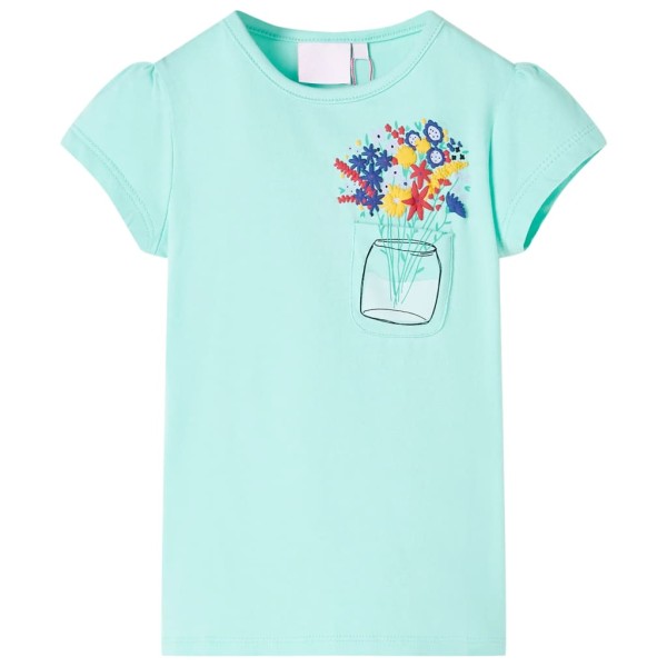 Children T-shirt, light mint color, 128 size