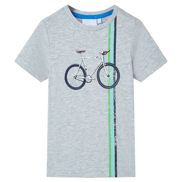 Children's shirt with short sleeve, grey, 140