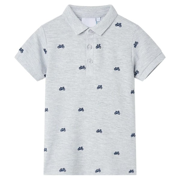 Children polo shirt, gray blend, 140 size