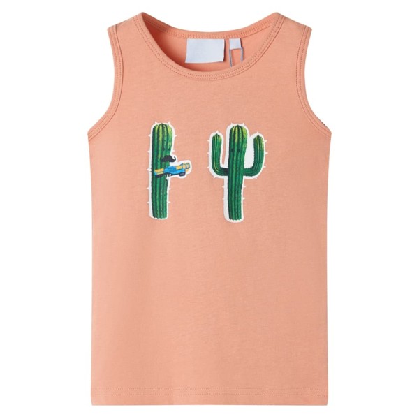 Children's shirt without sleeves, light orange, 128 size