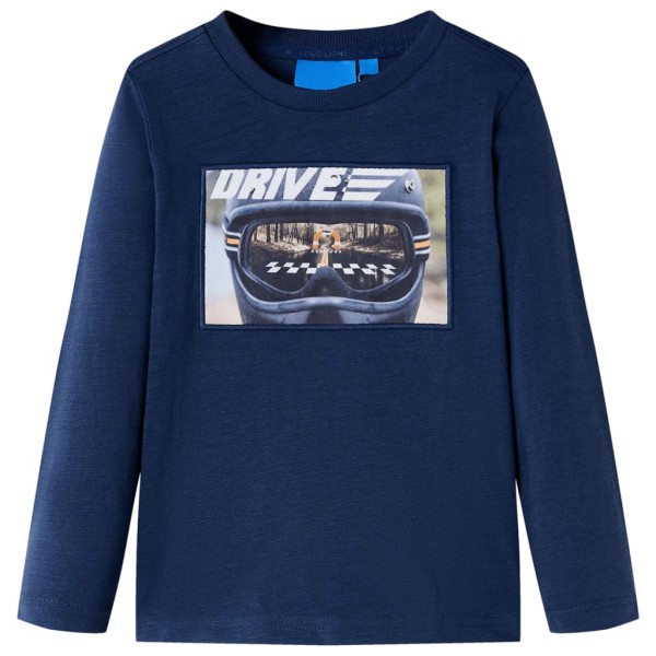 Children's shirt with long sleeve, dark blue, 104 size
