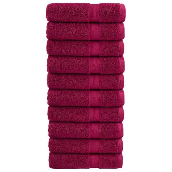 Bathroom towels, SOLUND, 10pcs, red, 100x150cm 600g / m ²