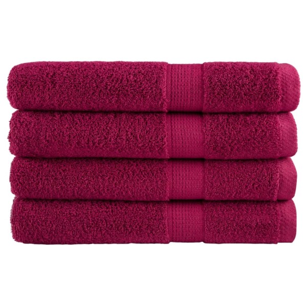 Towels, SOLUND, 4pcs., dark red, 100x200cm 600g / m ²