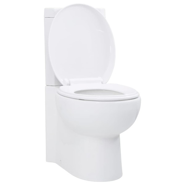 Corner bathroom toilet, white, ceramic