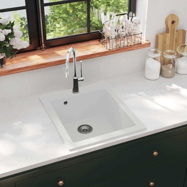 Inlet kitchen wash, granite, white colour.