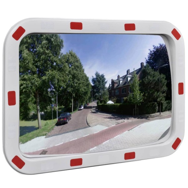 Road mirror, orange, rectangular, 40x60cm, PC plastic