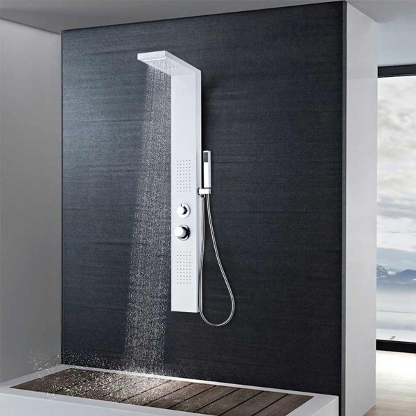 Shower system, aluminum, matt white