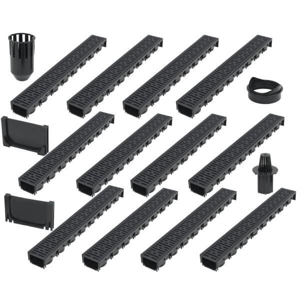 Irrigation gutters, 12 pcs, plastic, 12 m
