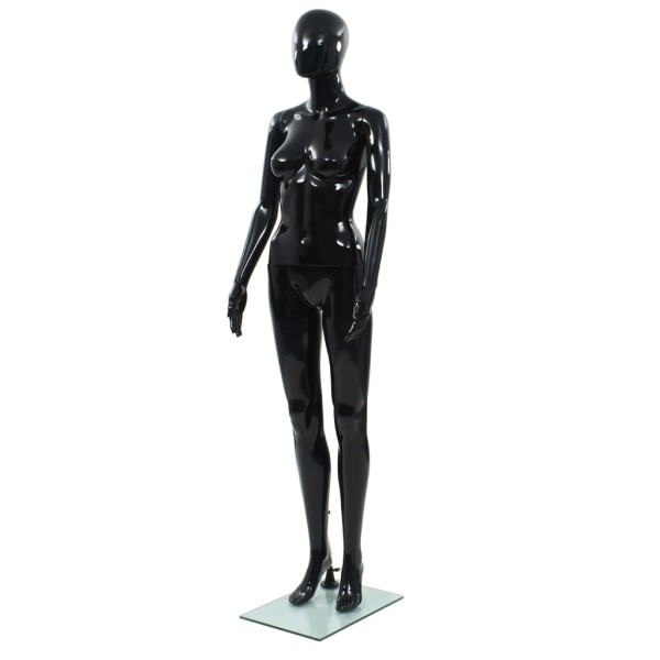 Female manikin, glass, shiny black, 175cm