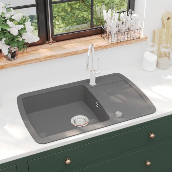 Kitchen, gray, granite, one bowl