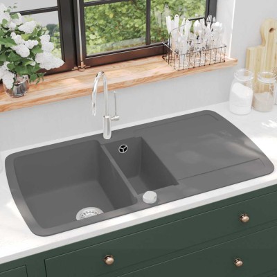 Kitchen, gray, granite, two...