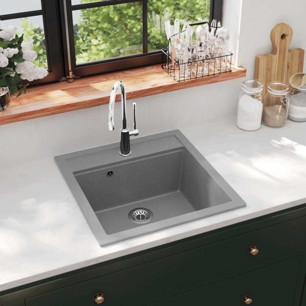 Kitchen, granite, one bowl, gray