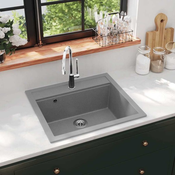 Kitchen, granite, one bowl, gray