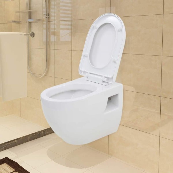 Wired toilet, ceramics, white