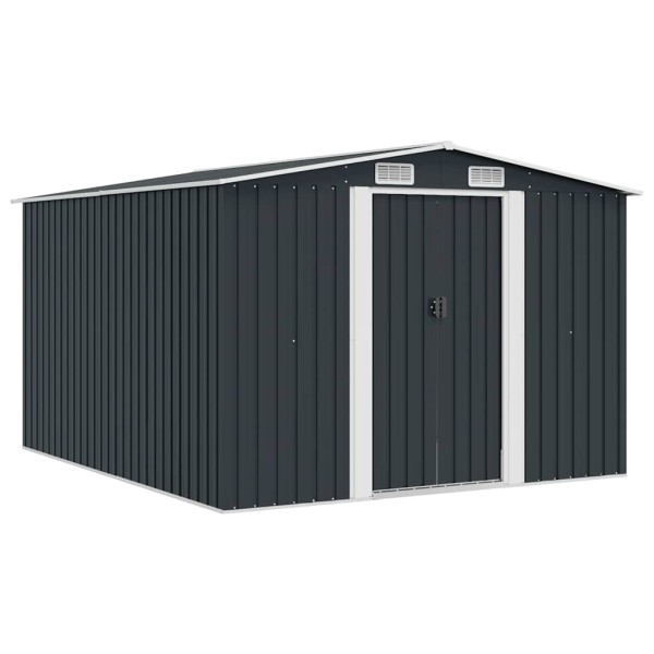 Garden shed, anthracite color, 257x298x178cm, metal