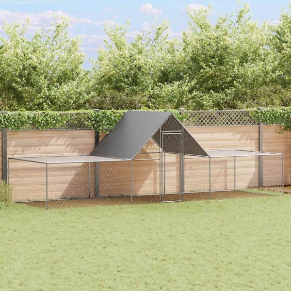 Construction for chickens, 6x2x2m, galvanized steel
