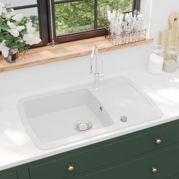 Kitchen, white, granite, one bowl