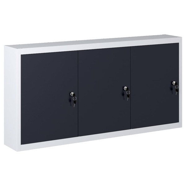 Wall mounted cabinet for tools, gray / black, metal