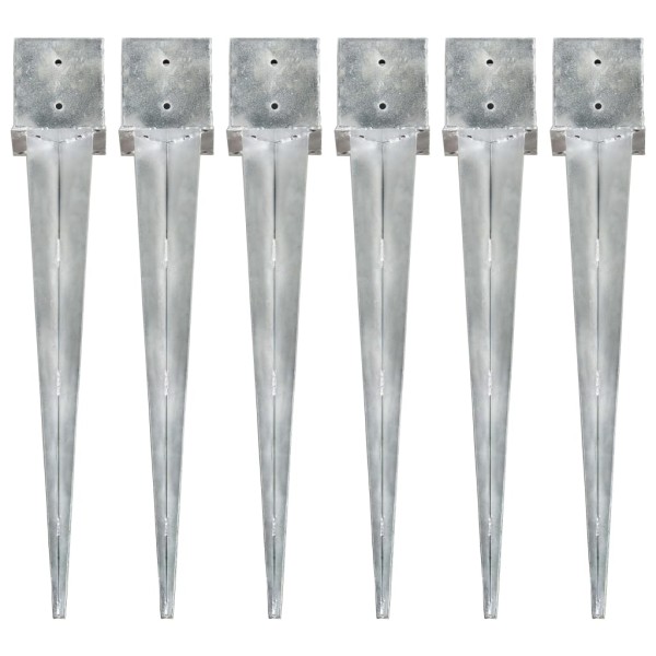 Clasp pins, 6pcs, silver, 14x14x91cm, steel