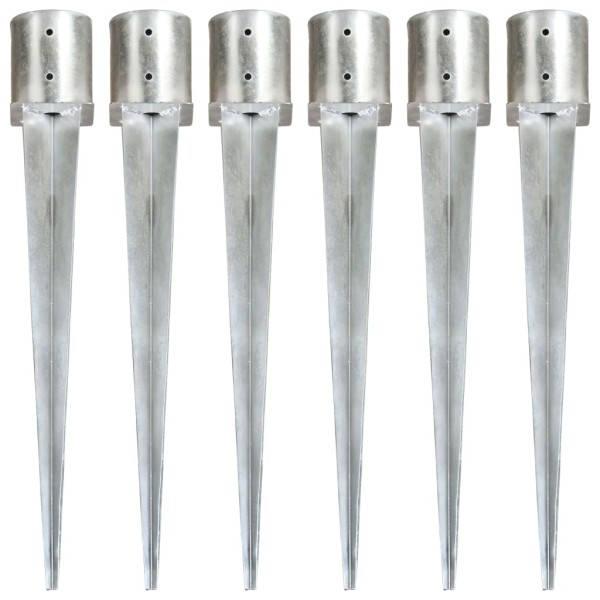 Clasp pins, 6pcs, silver, 12x91cm, steel