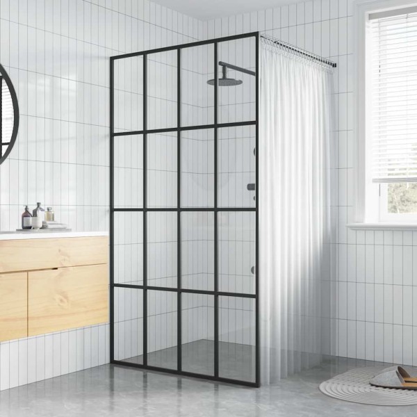 Shower partition, 100x195cm, tempered glass, transparent