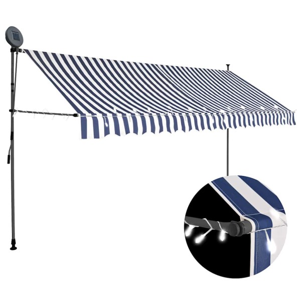 Hand pull out markle with LED, blue and white, 400cm