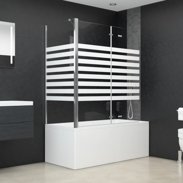 Bathroom partition, 120x68x130cm, toughened glass, striped