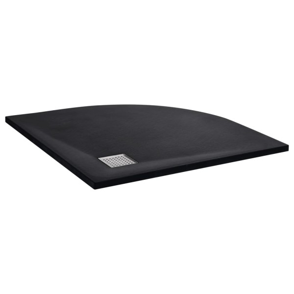Shower tray, black, 90x90cm, cast sheet combination