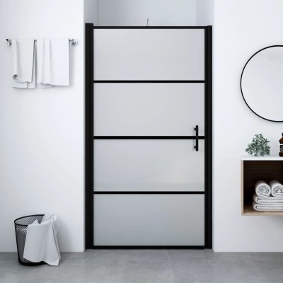 Shower door, black,...