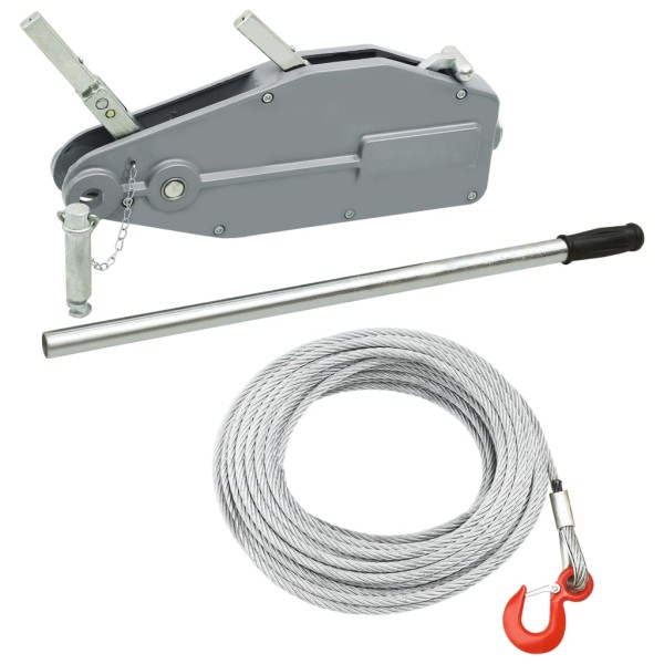 Winch with wire rope, 800 kg