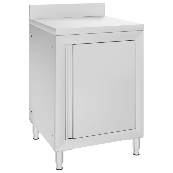 Desktop with cabinet, 60x60x96cm, stainless steel