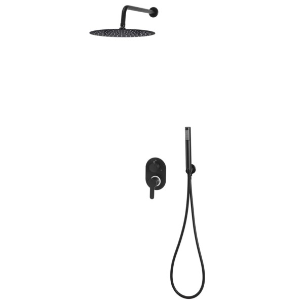 Shower system, black, stainless steel 201