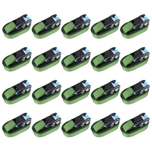 Fastening straps, 20pcs., green, 800daN