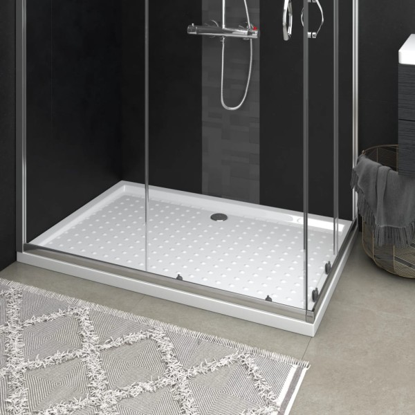 Shower tray, white, 80x120x4cm, ABS, dotted