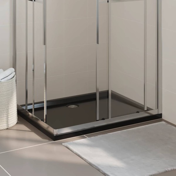 Shower tray, black, 80x100cm, ABS, rectangular