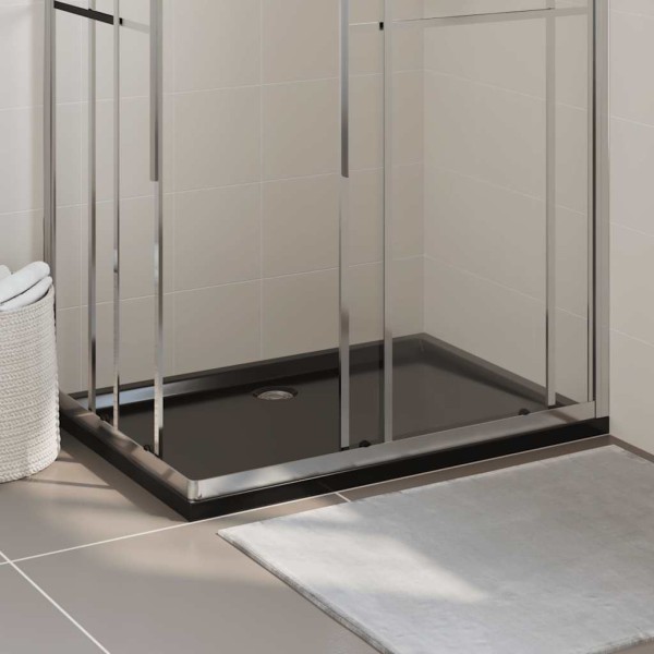 Shower tray, black, 80x120cm, ABS, rectangular