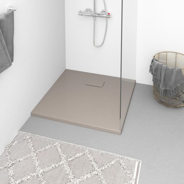 Shower tray, brown, 80x80 cm, cast sheet combination