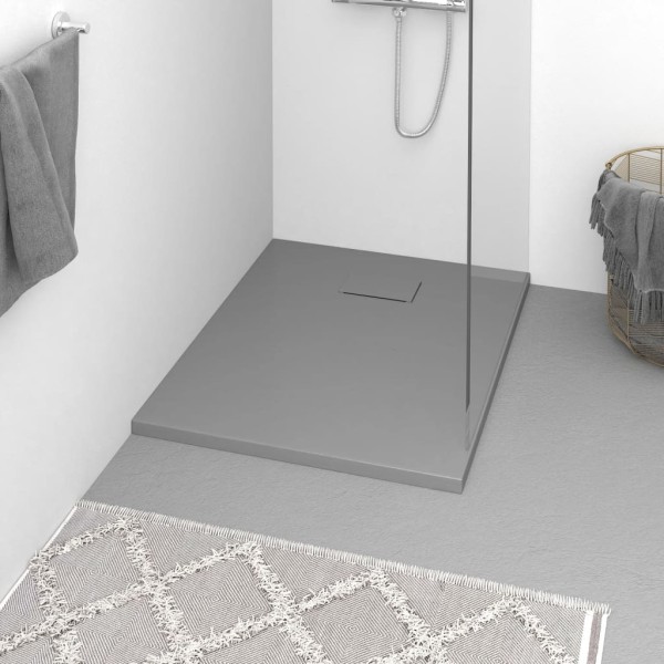 Shower tray, grey, 90x70cm, cast sheet combination