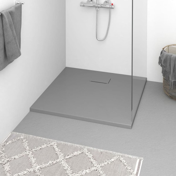Shower tray, grey, 90x80cm, cast sheet combination