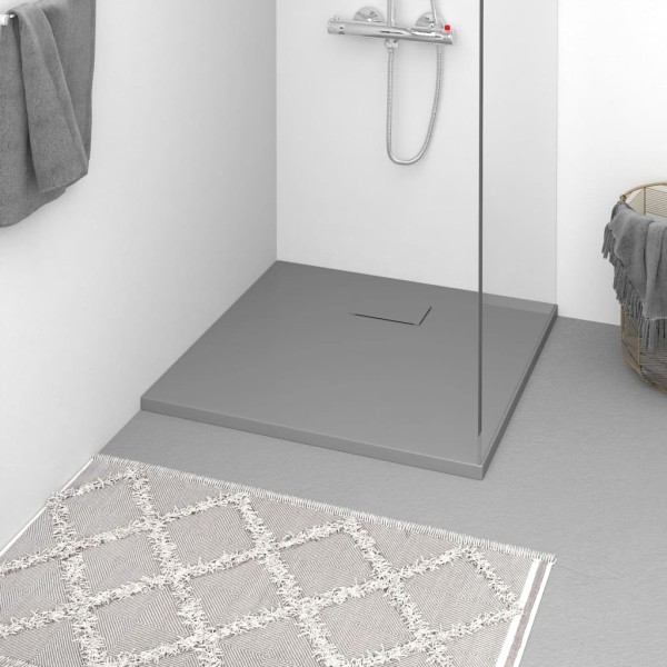 Shower tray, grey, 90x90cm, cast sheet combination