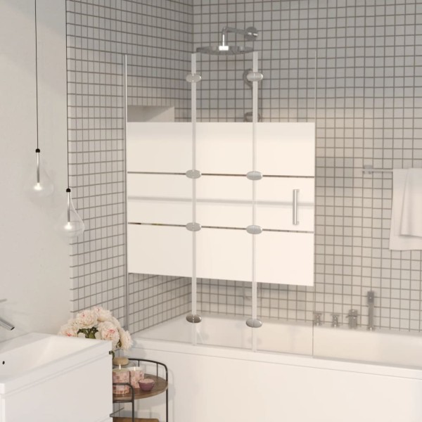Folding shower partition, white, 100x140cm, ESG
