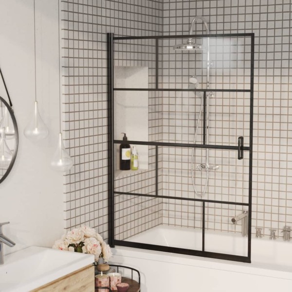 Shower partition, black, 100x140cm, ESG