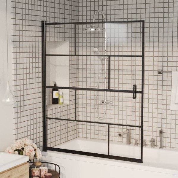 Shower partition, black, 116x140cm, ESG