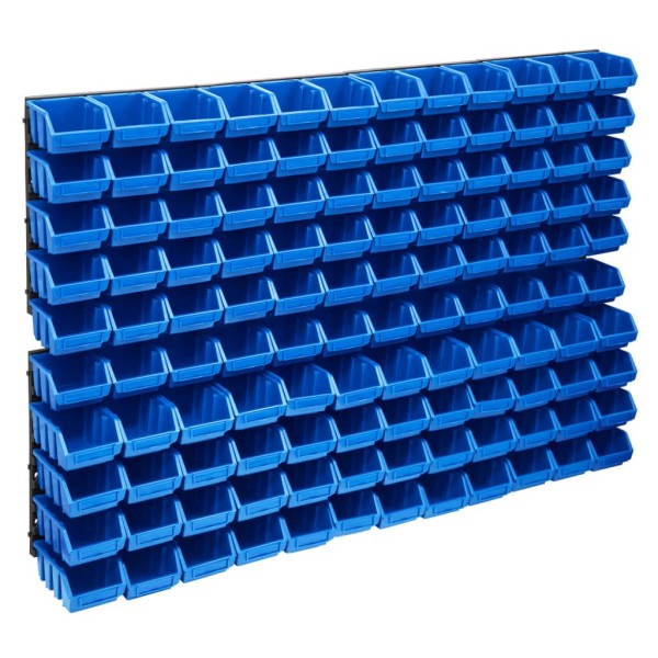 Storage Box Set 128 parts blue and black
