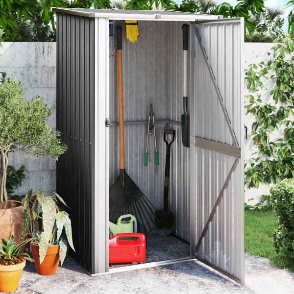 Garden shed, anthracite, 118,5x97x209,5cm, steel