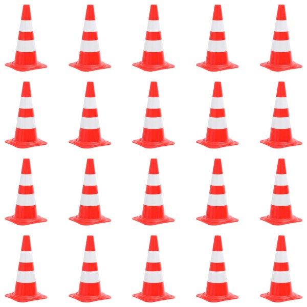 Warning Cones, 20pcs., red and white, 50cm
