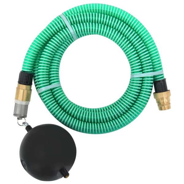 Suction hose with brass connections, green, 1,1, "25m, PVC
